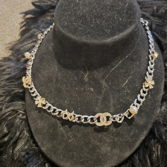 Chanel 18kgp Gold and Silver Chain Necklace - Picture 3 of 7